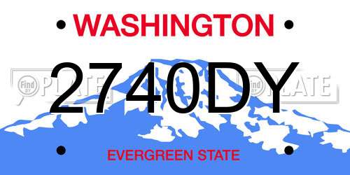 2740DY Washington License Plate