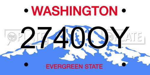 2740OY Washington License Plate