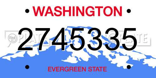 2745335 Washington License Plate