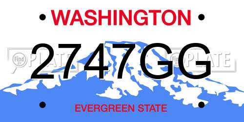2747GG Washington License Plate