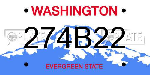 274B22 Washington License Plate