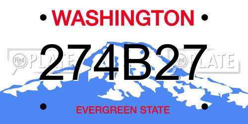 274B27 Washington License Plate