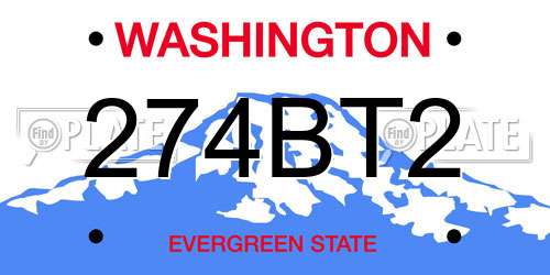 274BT2 Washington License Plate