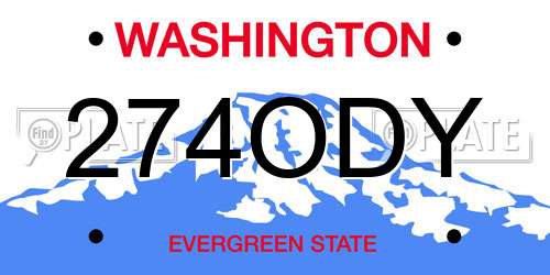 274ODY Washington License Plate