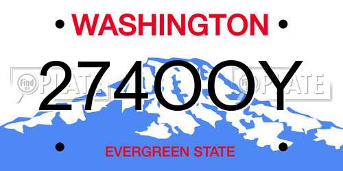 274OOY Washington License Plate