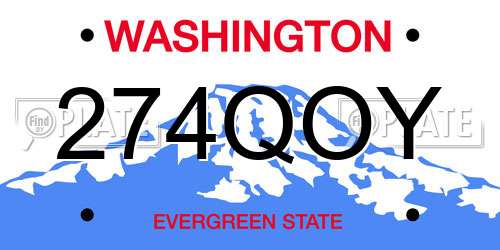 274QOY Washington License Plate