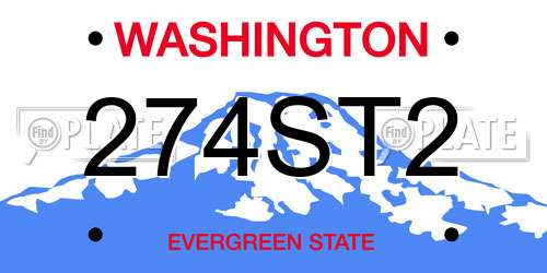 274ST2 Washington License Plate