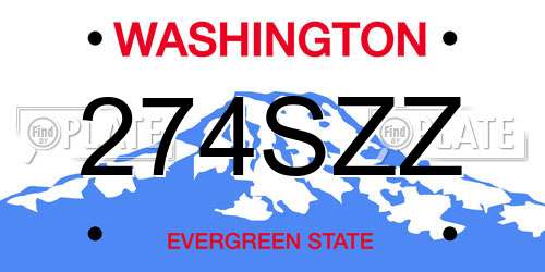 274SZZ Washington License Plate