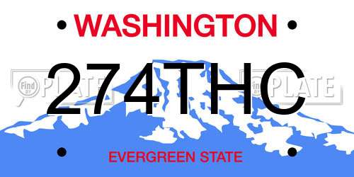 274THC Washington License Plate