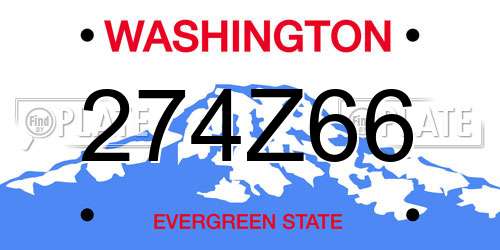 274Z66 Washington License Plate