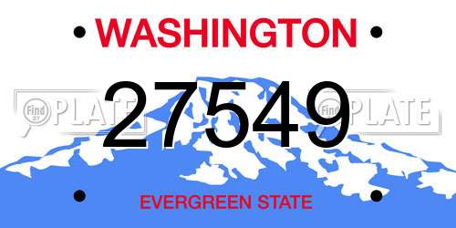 27549 Washington License Plate