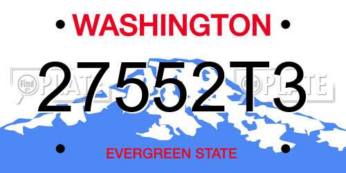 27552T3 Washington License Plate