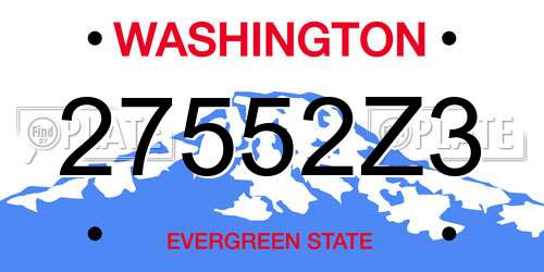 27552Z3 Washington License Plate