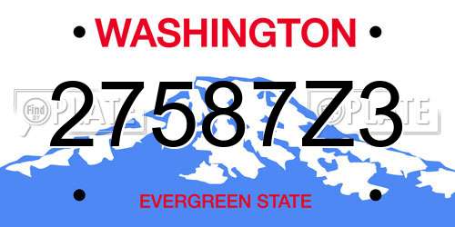 27587Z3 Washington License Plate