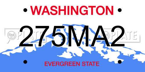 275MA2 Washington License Plate