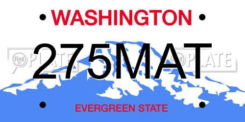 275MAT Washington License Plate