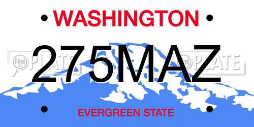 275MAZ Washington License Plate