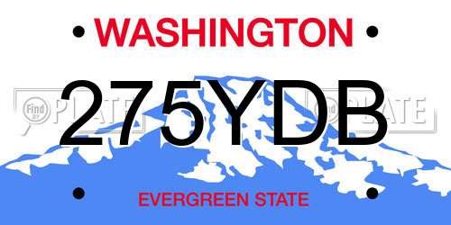 275YDB Washington License Plate