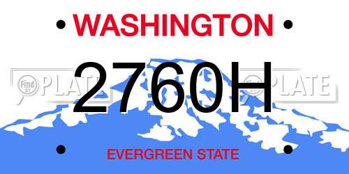 2760H Washington License Plate