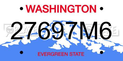 27697M6 Washington License Plate