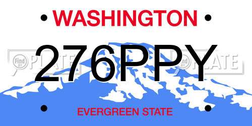 276PPY Washington License Plate