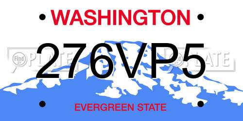 276VP5 Washington License Plate