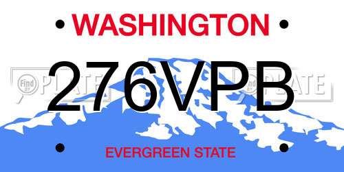 276VPB Washington License Plate