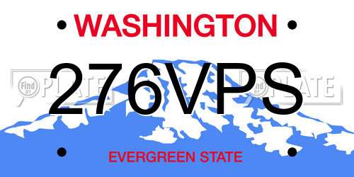 276VPS Washington License Plate