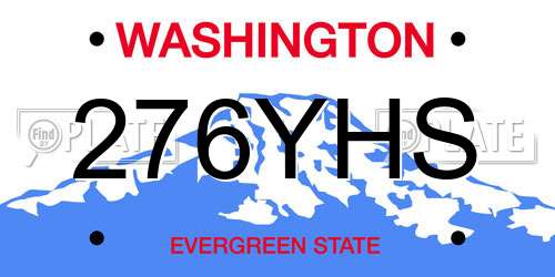 276YHS Washington License Plate