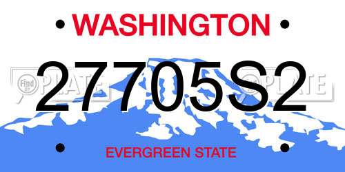 27705S2 Washington License Plate