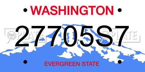 27705S7 Washington License Plate