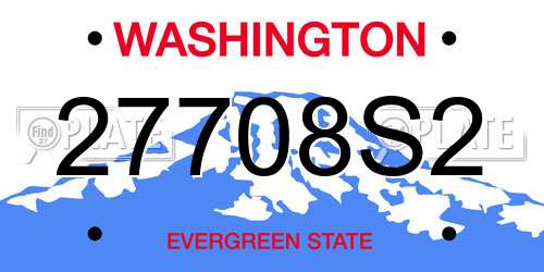 27708S2 Washington License Plate