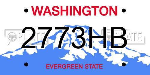 2773HB Washington License Plate