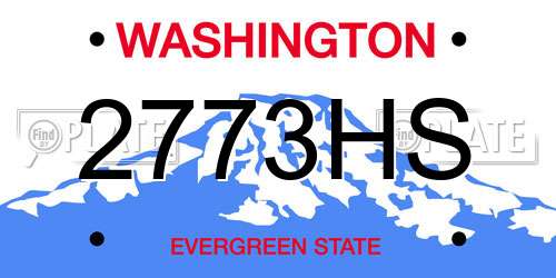 2773HS Washington License Plate