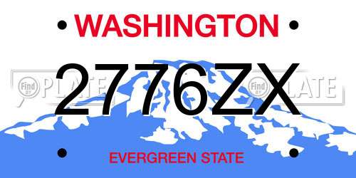 2776ZX Washington License Plate