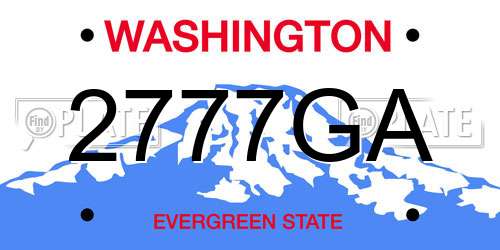 2777GA Washington License Plate