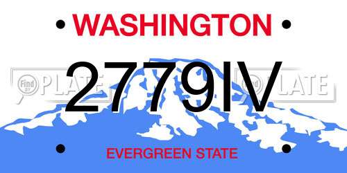 2779IV Washington License Plate