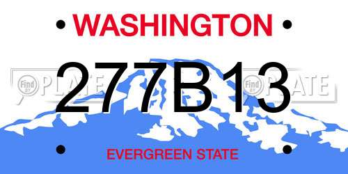277B13 Washington License Plate