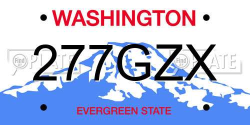 277GZX Washington License Plate