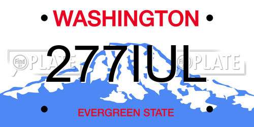 277IUL Washington License Plate