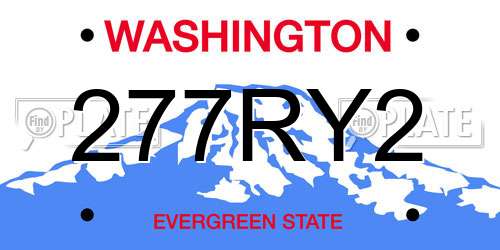 277RY2 Washington License Plate