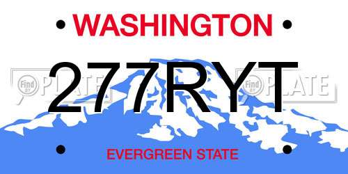 277RYT Washington License Plate