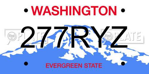 277RYZ Washington License Plate