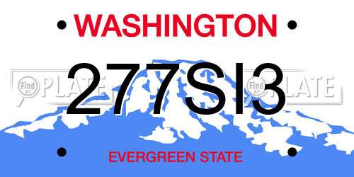 277SI3 Washington License Plate