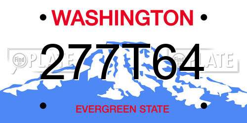 277T64 Washington License Plate