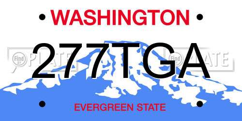 277TGA Washington License Plate