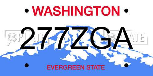 277ZGA Washington License Plate