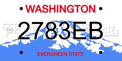 2783EB Washington License Plate