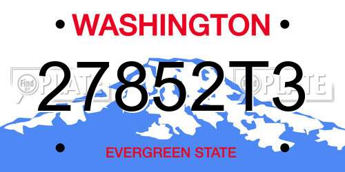 27852T3 Washington License Plate