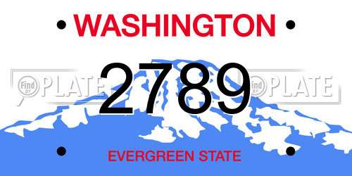 2789 Washington License Plate